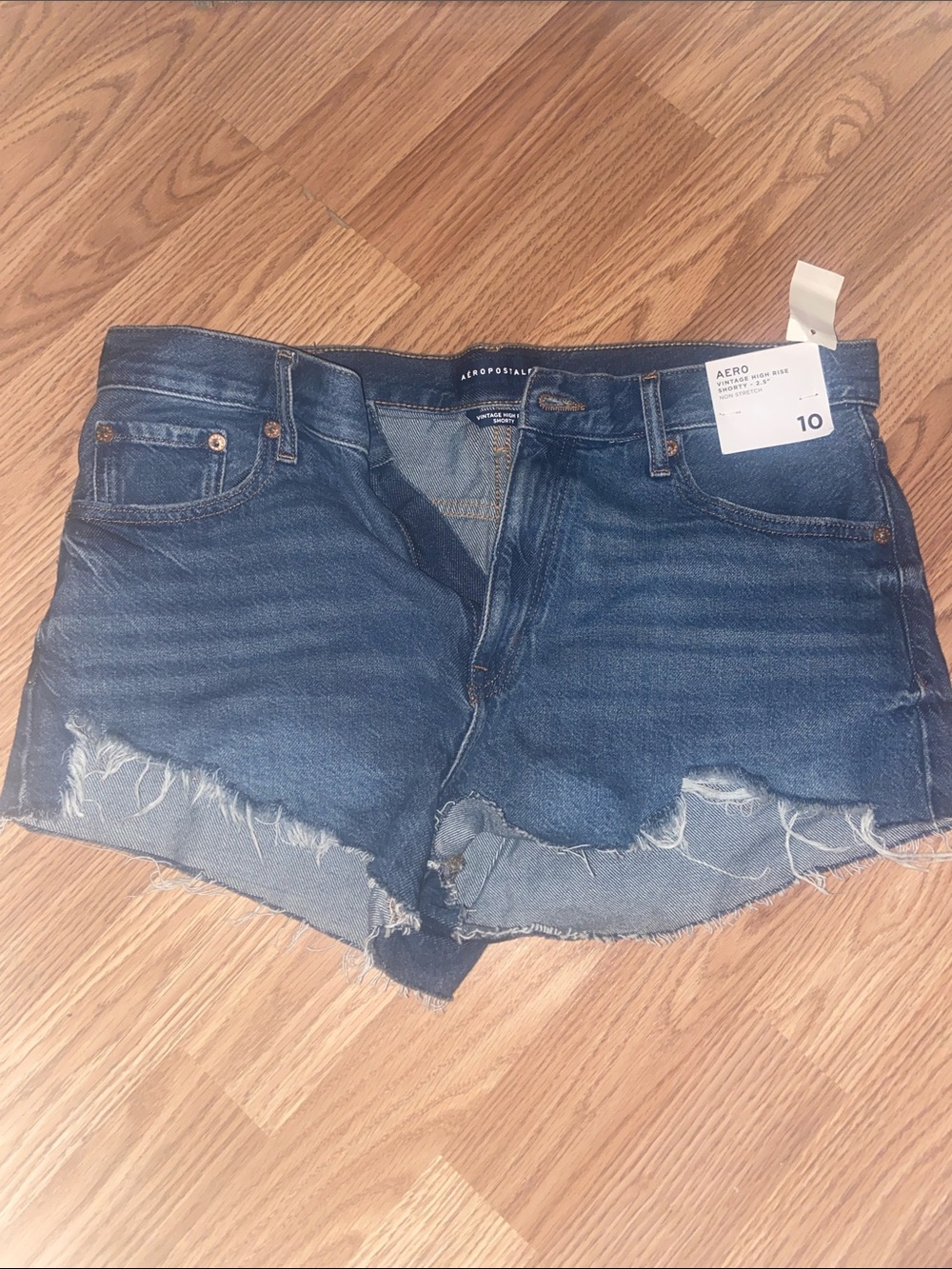 Aeropostale Dark Blue Distressed Denim Cutoff Shorts